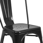 Flash Furniture – Ensemble avec table et 2 chaises empilables, intérieur/extérieur, métal, noir (CH31330230BK)-Finition enduite de poudre noire