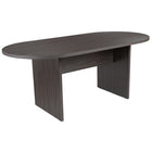 Flash Furniture Table De Conférence Ovale 6' - Gris Rustique (GCTL1035GRY)-Utilisation idéale: Conférence, salle de réunion, bureau