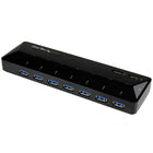 StarTech Concentrateur à 7 ports USB 3.0 avec ports de chargement, 2 ports 2,4 A-Rechargez votre téléphone intelligent ou votre tablette rapidement en utilisant les ports USB à charge rapide 2,4 A