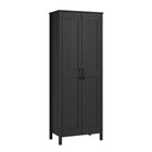 Sauder - Sauder Select Armoire de rangement à 2 portes - Raven Oak-Rangement caché derrière les portes pour le linge de maison, les articles de garde-manger, les produits de nettoyage et plus encore