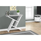 Monarch Specialties - 2405 Table D'Appoint - 36 po L/Console Blanc/Simili-Ciment-Base de conception moderne pour rangement ouvert