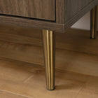 South Shore - Hype - Buffet avec rangement à vin - Noyer naturel et Faux marbre carrara-Matériau: Panneaux de particules laminés 