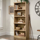 Sauder - La Collection Aspen Post  Bibliothèque - Finition Prime Oak-Assemblage rapide et facile grâce aux moulures glissées brevetées.