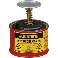 JustriteMD – Bidon à piston, 1 pte, 4 7/8 x 6 po-Distribuez des liquides inflammables et des solvants en toute sécurité sur des chiffons et des tampons sans gaspillage ni exposition