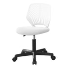 Monarch Specialties - 7338 Chaise De Bureau - Blanc Juvenile/Base Noir-Chaise de bureau pour enfants avec dossier à hauteur moyen sans accoudoirs fini blanc et noire