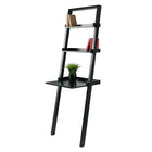 Winsome – Bureau incliné Bellamy avec 2 tablettes, noir (29323)-Présentoir et espace de rangement sur 2 étagères à niveaux