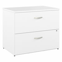 Bush Business Furniture - Classeur lateral à 2 tiroirs Studio A - assemble - blanc-Le classeur lateral 36 po L x 24 po P x 30 po H à 2 tiroirs represente une solution de rangement de bureau pratique pour les professionnels d'aujourd'hui