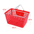 FuTECH - Panier à provisions avec poignée chromée - 18,5 L x 13 l x 10 H po - Rouge - Paquet de 4-18,5 L x 13 l x 10 H po