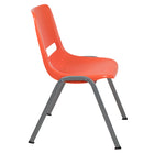 Flash Furniture - Chaise coquille orange, empilable et ergonomique de la série HERCULES avec cadre gris-Capacité de poids de 880 lb