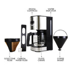 Kenmore - Cafetière programmable Aroma Control de 12 tasses - noir/acier inoxydable-Contrôle des arômes : les boutons de 1 à 4 tasses servent également d'option pour une préparation « audacieuse »