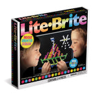  Lite Brite - Jeu de société ultime-Livré avec 156 pinces rondes en blanc, jaune, bleu, rose, orange et vert, 1 plateau de rangement amovible transparent, deux gabarits à suivre sur la tablette, Art Guite avec neuf motifs supplémentaires
