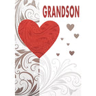 Rosedale - Cartes de souhaits/Enveloppes - Joyeuse St-Valentin Petit-fils - 5-1/2 po x 8 po - paquet de 12-Imprimées sur un papier de qualité non couché