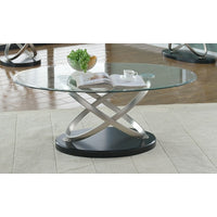 Brassex – Table basse Chantal, argent/noir (275-02)-Fini noir/argent avec verre trempé