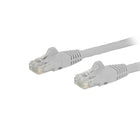 StarTech.com - Câble de raccordement Ethernet Cat6 avec connecteurs antiaccrochements RJ-45, 12 pi, blanc (N6PATCH12WH)-Protecteurs de pinces pour connecteur RJ-45 empêchent le câble de s’accrocher ou de briser pendant l’installation