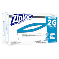 Ziploc - Sacs de congélation professionnels, très grands, 2 gallons, bte/100 (SCJ70761)-Protégez les aliments avec les sacs de congélation de marque Ziploc