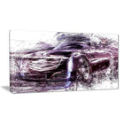 Designart – Voiture décapotable noire, petite toile de style galerie (PT2610-32x16)-Impression