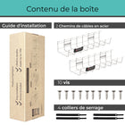 ShoppingAll - Chemin de câbles sous le bureau - Blanc - Lot de 2-9