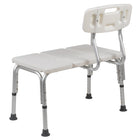 Flash Furniture Banc De Transfert De Bain Et Douche Réglable série HERCULES-Blanc (DCHY3510LWH)-Siège de sécurité texturé avec trous de drainage