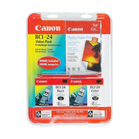 Canon - Cartouches d'encre noire et couleur BCI-24, paquet économique (6881A042)-Comprend une cartouche noire BCI-24 et une couleur BCI-24