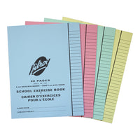 Hilroy - Cahiers d'exercices - ligné (8 mm) - 9 po x 7 po - 40 pages - 20 feuilles - couleurs assorties - paquet de 25-Réglure de 8 mm (5/6 po) avec lignes bleues et marge