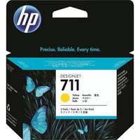 HP - Cartouches d'encre jaune 711, paq./3 (CZ136A)-Jaune