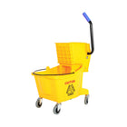 Globe Commercial Products - Ensemble Seau-Essoreuse Pression Latérale - Jaune - 26 pte -Surface lisse pour un nettoyage facile