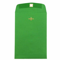 JAM Paper - Enveloppes Colourées pour catalogue à extrémité ouverte - 6 x 9 - avec fermeture à fermoir - vert recyclé - paquet de 50-Enveloppe à fermoir vert de Noël