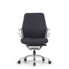 DecentLiving - Chaise de bureau à hauteur standard - Noir-Chaise de bureau en cuir véritable haut de gamme