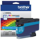 Brother - authentique LC406XLCS Cartouche d’encre cyan à haut rendement-Intelligemment conçue pour fonctionner à l’unisson avec votre imprimante INKvestment Tank de Brother