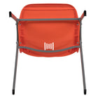 Flash Furniture - Chaise coquille orange, empilable et ergonomique de la série HERCULES avec cadre gris-Finition de cadre enduit de poudre grise avec patins en plastique