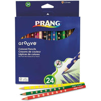 Dixon Crayons de couleur minces Prang - paquet de 24-Les minces crayons de couleur sont dotés de rainures pour faciliter la prise en main
