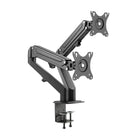 Support de bureau à ressort à gaz à double moniteur Uplite, entièrement réglable, jusqu'à 32 po, noir-Support de moniteur double pour toutes les formes et tailles 17 po - 27 po