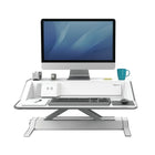 Fellowes - Poste de travail assis-debout Lotus DX - Blanc-Protection : La technologie antibactérienne MicrobanMD offre une protection efficace et durable contre les bactéries