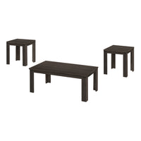 Monarch Specialties - 7863P Ens De Tables - 3Pcs/Chêne Brun-Ensemble de trois table avec deux tables d'appoint et une table a cafe