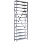 Metalware – Étagère enclenchable RK413, 13 tablettes, 36 x 12 x 100 (po), gris pâle-Système de tablettes ajustables offrant un espace de rangement solide, mais économique qui convient à vos besoins