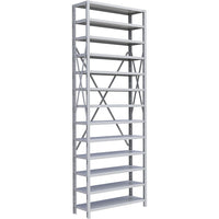 Metalware – Étagère enclenchable RK413, 13 tablettes, 36 x 12 x 100 (po), gris pâle-Système de tablettes ajustables offrant un espace de rangement solide, mais économique qui convient à vos besoins