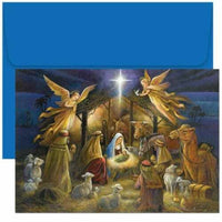 JAM Paper - Ensemble de cartes de Noël - Une scène sacrée - paquet de 18-Couleur : Une scène sacrée