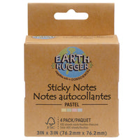 Earth Hugger - Notes autocollantes Earth Hugger - 3"x3" - Pastel Asstd - 400 feuilles au total - Paquet de 32-Notes autocollantes en papier pastel certifié PEFSC