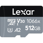 Lexar - Professional 1066X MicroSDXC SILVER Series - 512 Go - Noir-Performances de niveau professionnel pour les caméras d'action, les drones ou les smartphones Android