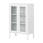 South Shore - Eddison - Armoire de rangement à portes vitrées - Blanc-Inspiration contemporaine : la coupe droite et élancée de ce buffet avec portes en vitre cannelée donnera à toute salle à manger une allure sophistiquée. Vous l’adorerez pour sa polyvalence.