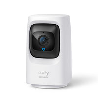 eufy Security- eufy Mini caméra d'intérieur panoramique et inclinaison 2K - Blanc-Résolution 2K avec détection faciale intégrée à l’appareil, cessez de vous interroger et voyez exactement ce qui se passe dans votre maison