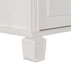 Ameriwood Home Beaumont - Commode à 4 tiroirs Rue Lane - chêne ivoire et chêne gris-Les poignées de tiroir en étain se marient bien avec les pieds décoratifs et la moulure pour ajouter une touche élégante