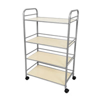 FuTECH - Grand chariot utilitaire à 4 tablettes - 24 l x 39-1/2 H x 13 P po - Argent-Supports de stockage de barres et d'acier