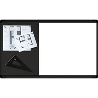 Quartet® - Tableau mixte, format HD grand écran, 30 po x 18 po-Doté d'une surface d'affichage en mousse grise et une section aimantée à effacement sec  