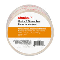 Staples - Ruban d'emballage Clear View robuste de qualité supérieure-Le ruban adhésif extra-fort offre une tenue durable, ce qui le rend idéal pour sceller des boîtes ou des cartons lourds pour l'expédition et le stockage.