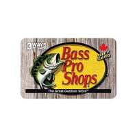Bass Pro Shop â€“ Carte-cadeau de 50 $-Cette carte Bass Pro Shops® peut être échangée contre des marchandises, de la nourriture et des boissons uniquement dans les magasins et restaurants Bass Pro Shops, dans les catalogues Bass Pro Shops, ou sur basspro.com. À moins que la loi ne l'exige, cette carte ne peut être échangée contre des espèces, un chèque ou du crédit. Cette carte n'est ni une carte de débit ni une carte de crédit et elle n'est pas rechargeable. Si la carte est perdue, volée ou endommagée, le 
