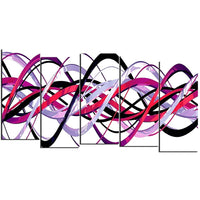 Designart – Imprimé moderne sur toile, spirale rose et violette, 5 panneaux (PT3044-1084)-Impression