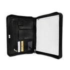 AshlinMD – Porte-documents à fermeture éclair de direction AUGUSTIN, noir-L’intérieur comporte 9 fentes pour cartes et une fente pour carte d’identité.