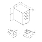 Monarch Specialties - 7780 Classeur 3 Tiroirs - Blanc-Assemblage requis: des instructions illustrées et tout le matériel sont fournis pour la commodité (des outils supplémentaires peuvent être nécessaires)
