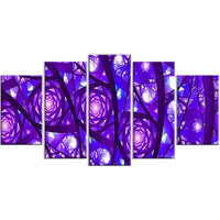 Designart – Art contemporain sur toile, étoiles violettes enchantées (PT3050-373)-Impression